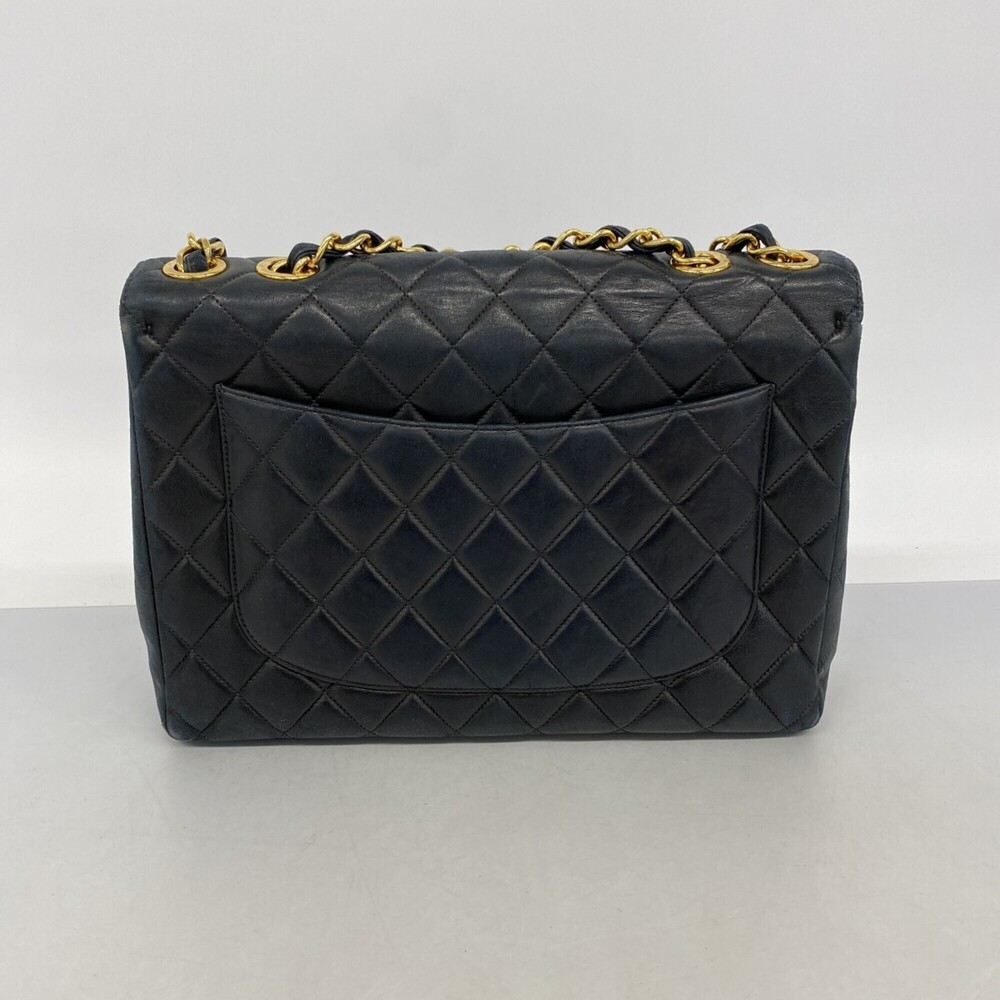 Chanel Shoulder Bag, Large Matelassé, Double Chain, Lambskin, Black, Women's - Picture 12 of 13